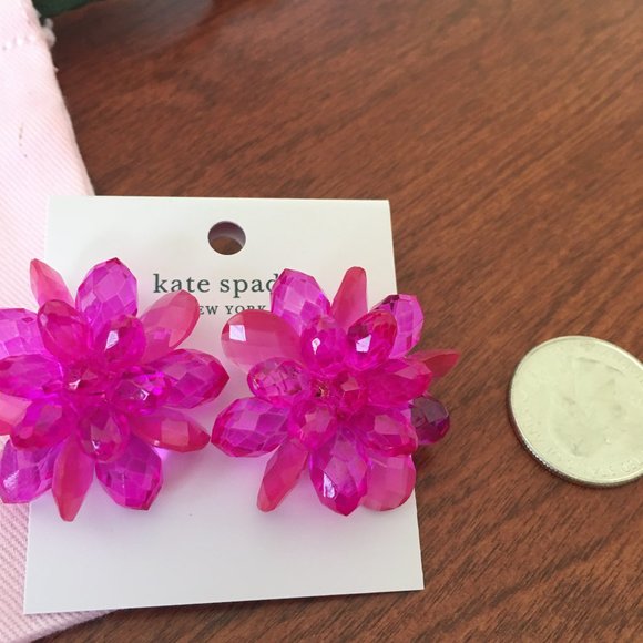 kate spade full flourish flower studs - pink - NWT - Picture 4 of 5